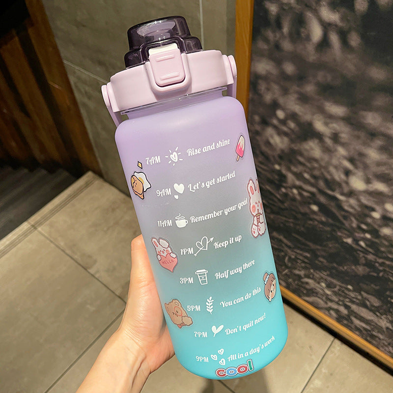 Travel 2L Water Bottle With Time & Volume