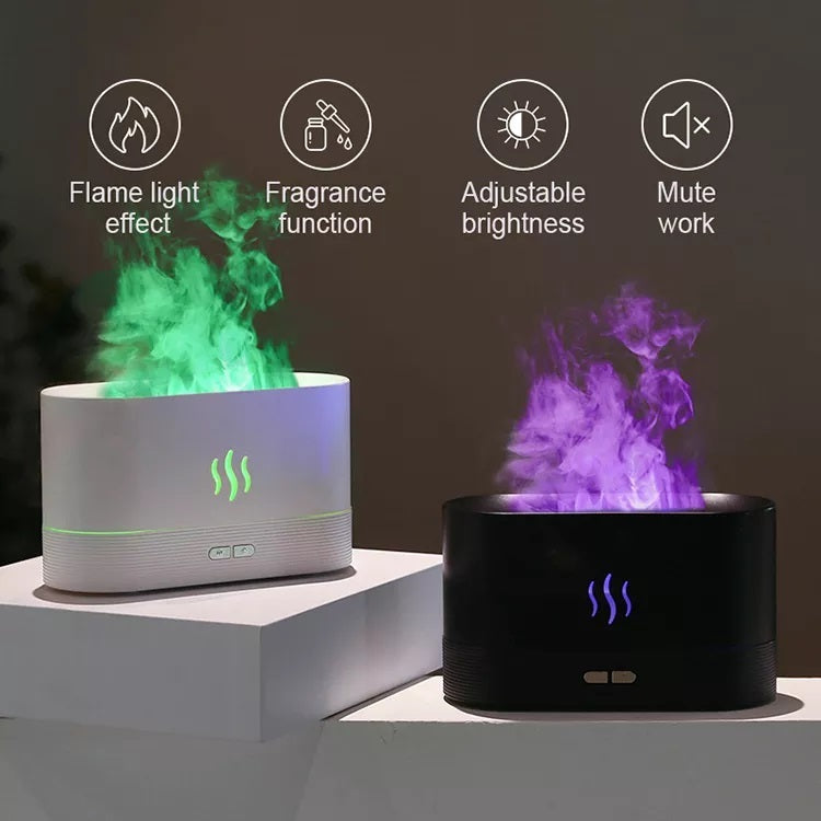 Portable RGB Colorful Flame Humidifier – Relaxation Anywhere You Go