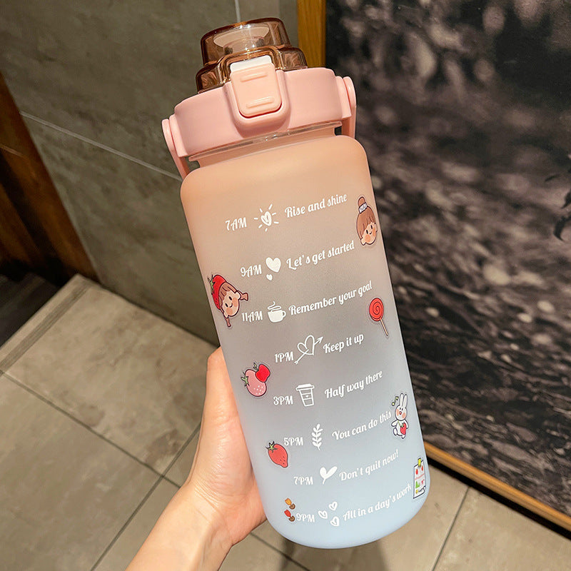 Travel 2L Water Bottle With Time & Volume